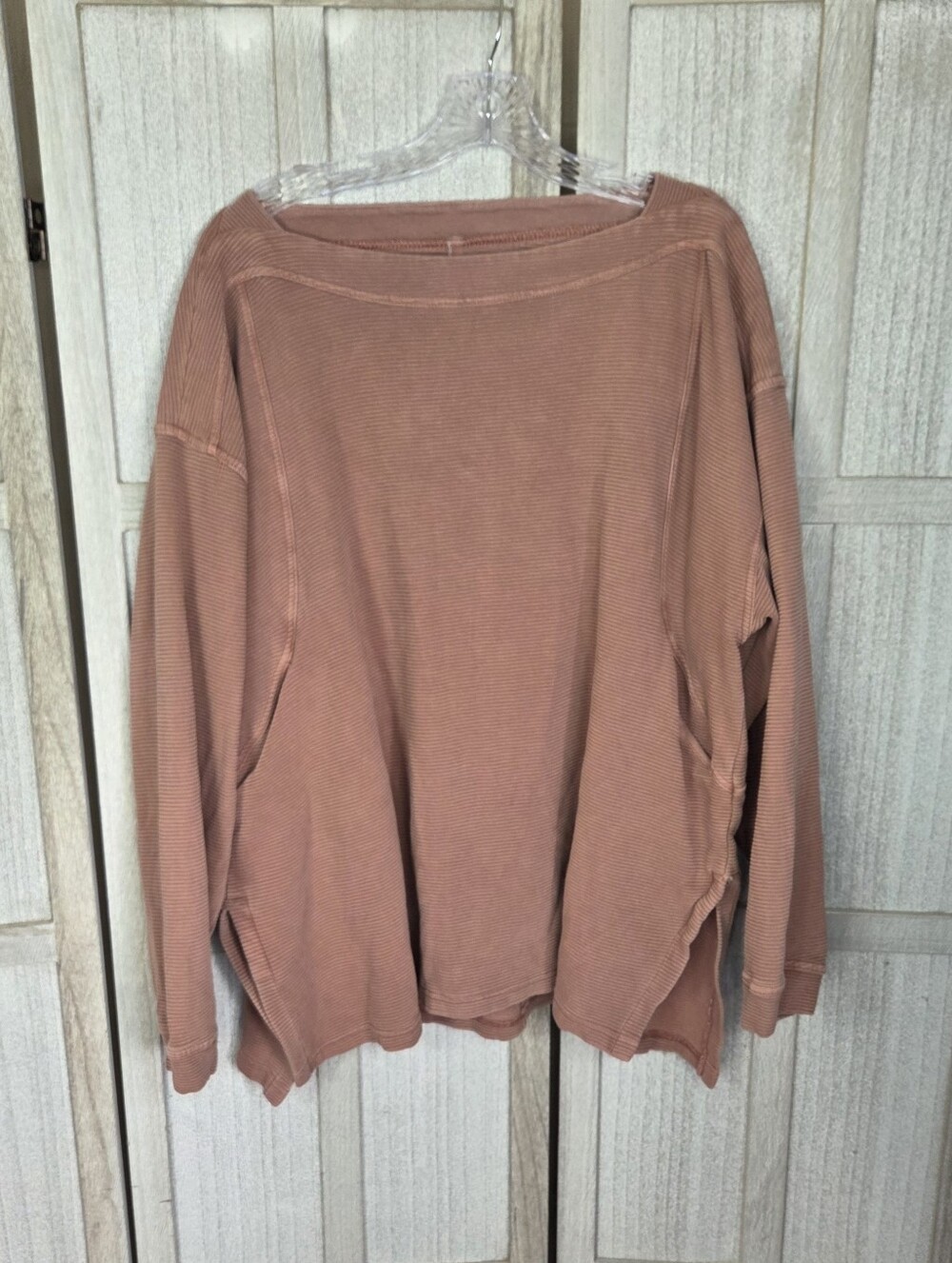 Free People Movement It Takes Two Layer Top Women's Size S Fired Clay Boho Boxy - Picture 2 of 11